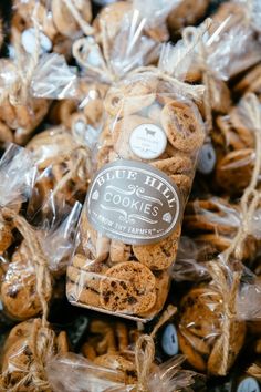 cookies are wrapped in plastic bags and ready to be sold at the store or for sale