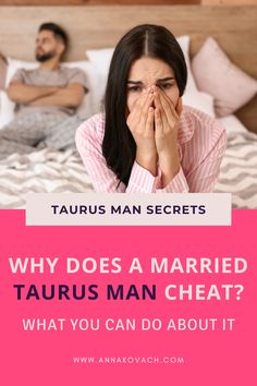 a woman covering her face in bed with the caption, why does a married taurus man cheat? what you can do about it