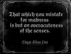 an image with the quote that reads, what which you mistate for madness is but an