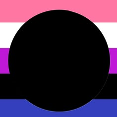 an image of a black circle in front of a pink, blue and purple background