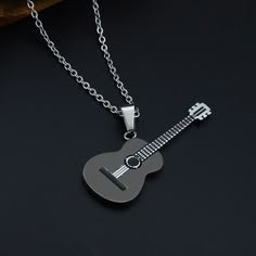 Guitar Necklace, Guitar Pendant, Steel Guitar, Wallpapers Iphone, Cool Necklaces, Stainless Steel Pendant