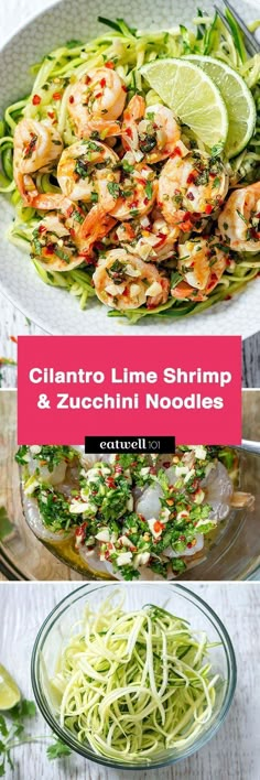 shrimp and zucchini noodle salad with lime