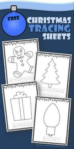 three christmas themed worksheets for children