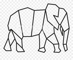 an origami rhinoceros outline on a transparent background, hd png