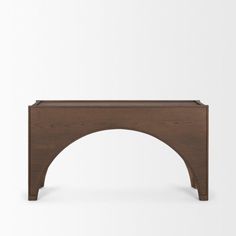 an arch shaped table made out of wood