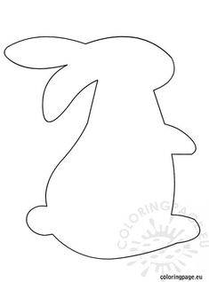 the outline of a bunny rabbit head for a coloring book or craft project, with one side facing forward