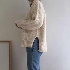 Material Composition: Polyester, AcrylicSleeve Length: LongPattern Type: SolidCollar: O-NeckSize: One SizeColor: Beige Cable Knit Sweater Outfit, Spring Jumper, Velvet Sweater, Knit Outerwear, Winter Pullover, The Ivy, Women Sweaters, Loose Sweater, Casual Sweaters