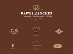 the logo for raws ranches, which has been designed to look like it is made