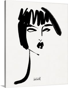 a black and white drawing of a woman's face with the word women on it