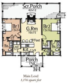 the floor plan for a two story house