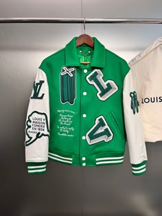 Louis Vuitton Jacket, Varsity Jacket Outfit, Monogram Jacket, College Jackets, Baseball Varsity Jacket, Guys Clothing Styles, Classic Jacket, Letterman Jacket, Sneakers Men Fashion