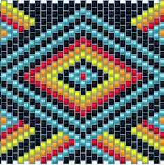 a cross stitch pattern that looks like it has been made out of different colored beads