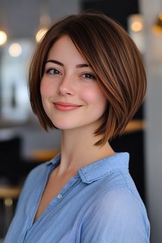 Chic and Effortless: The Ultimate Guide to Stunning Bob Hairstyles—Discover your perfect look with styles that are both trendy and easy to maintain! 💇‍♀️✨ #BobHairstyles #EffortlessChic #HairInspiration Stacked Hair, Short Hairstyles Fine, Haircut Inspiration, Hair Color Balayage, Haircuts With Bangs, Blonde Balayage, Hair Dos, Bobs Haircuts