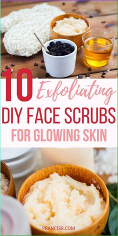 The Best DIY Face Scrub Recipes For Glowing Skin. DIY Face Scrubs That You Can Make At Home In Minutes! These DIY Exfoliating Face Scrubs for Acne Scars. Natural and Homemade Sugar Scrub For Blackheads for all skin types. DIY hydrating face mask for oily skin. DIY face mask for dehydrated skin. Get Healthy and Glowing skin fast! So many great ingredients full of antioxidants to fight acne and aging: Coconut, Coffee, Cucumber, Strawberries! #DIY #Beauty #homemade #exfoliation #glowing Diy Face Scrubs, Diy Exfoliating Face Scrub, Hydrating Face Mask Diy, Face Scrub Recipe, Face Scrubs, Diy Face Scrub, Sugar Scrub For Face, Exfoliating Face Scrub, Sugar Scrub Homemade