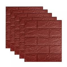 four red brick tiles on a white background