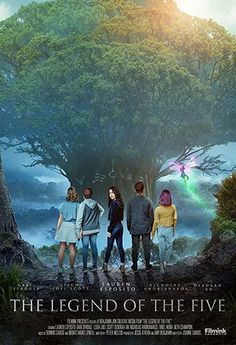 the movie poster for the legend of the five rings, featuring four people standing in front of a tree