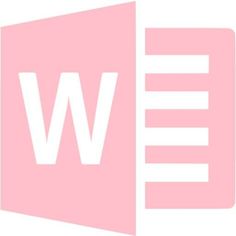 the word w is written in white on a pink background