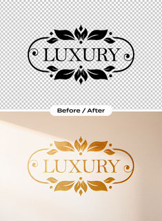 the logo for luxury boutiques is shown in three different colors and font styles, including gold