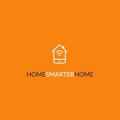 an orange background with the words home smarterhome and a white house on it