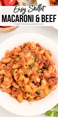 a white plate topped with macaroni and cheese