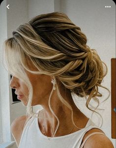 Low Updos For Wedding, Bridal Hair For Low Back Dress, Wedding Hairstyles For Spaghetti Straps, Wedding Day Hair For Bride Updo, Going Out Updos Night, Loose Wavy Updo Wedding, Hairstyles For Strapless Dress Formal, Wedding Hairstyles Updo Elegant, Bridal Hair Updo Front View Loose Curls