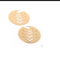 Brand New! Never Worn ! Earrings Are Gold Plated Chevron Style Military Style Round 3.5 Inches Long Funky And Unique Statement Earrings Gold Chevron, Military Fashion, Statement Earrings, Gold Plate, Plating, Jewelry Earrings, Women Jewelry, Women Shopping, Gold