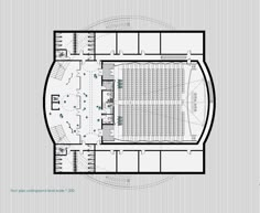 the floor plan for an auditorium with seating areas and stairs, as well as a balcony