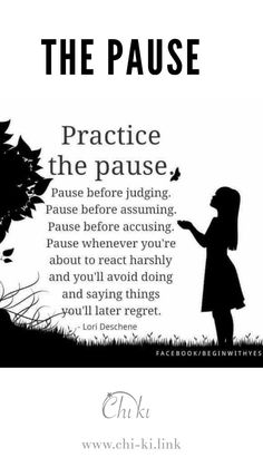 Pause before you think or act your reply .... give yourself your power to choose your response.. step out of auto pilot and into consciousness #pause #bemindful #empower #autopilot #mindfulness #consciousness #wellbeingcoach #wellnesscoach #choices Practice The Pause, Access Bars, The Pause, A Course In Miracles, Mindful Living, True Words, Blood Sugar