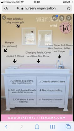 a baby changing table with instructions to make it look like an old dresser or changing table