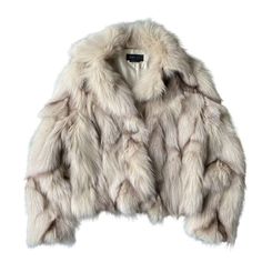 BCBGMAXAZRIA-White Fox Coat - Runway Catalog Scalloped Lace Dress, Fox Coat, Fox Fur Jacket, Fox Fur Coat, White Fur, White Fox, Fox Fur, Fur Jacket, Shorts With Pockets