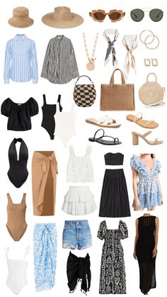 Summer Outfits Resort, Honeymoon Capsule Wardrobe, Summer Cruise Outfits 2023, Resort Wear Outfits For Women, Beach Resort Dresses, Capsule Cruise Wardrobe, Beach Resort Capsule Wardrobe, Resort Wear Capsule Wardrobe, Dominican Outfit Ideas