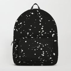 Designing our premium Backpacks is a meticulous process, as Artists have to lay out their artwork on each component. One size fits all men and women, with heavy-duty construction that's able to handle the heavy lifting for all your school and travel needs.       - Standard unisex size: 17.75" (H) x 12.25" (W) x 5.75" (D)    - Crafted with durable spun poly fabric for high print quality    - Interior pocket fits up to 15" laptop    - Padded nylon back and bottom    - Adjustable shoulder straps     - Front pocket for accessories  Keywords: Water, Liquid, Font, Pattern, Astronomical object, Circle, Midnight, Darkness, Event, Moisture, Electric blue, Fashion accessory, Illustration, Monochrome, Monochrome photography, Metal, Art, Science, Drop, Glitter, Liquid bubble, Sphere.  Also called: Bac Gift Backpack, Girly Backpacks, Mochila Jansport, Cute Mini Backpacks, Pattern Backpack, Trendy Backpacks, Backpacks For School, Stars Pattern, Backpack For Teens