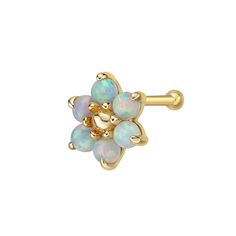 Add something new to your look with this beautiful lab-created opal flower nose ring by Lila Moon. Add something new to your look with this beautiful lab-created opal flower nose ring by Lila Moon.  20 gauge Nickel free Metal: 14k gold Packaging: pouch Finish: polished Diameter: 3.5 mmSTONE DETAILS Stone type: lab-created opal Total weight: 1 ct. Center stone weight: 1 ct. Center stone size: 1.5 mm x 1.5 mm Shape: round Setting: prong Gemstones may have been treated to enhance their appearance. Flower Nose Ring, Personalized Promise Rings, Gold Packaging, Gold Nose Ring, Packaging Pouch, Gold Nose Rings, Pink Swarovski, Nose Jewelry, Nose Stud