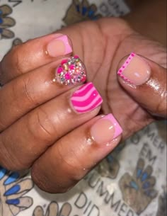 Kids Nail Designs, Blue Acrylic Nails, Ombre Acrylic Nails, Pink French, Dope Nail Designs