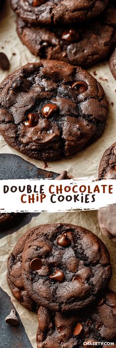 double chocolate chip cookies on top of each other