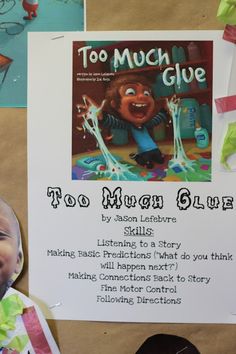 there is a sign that says too much glue