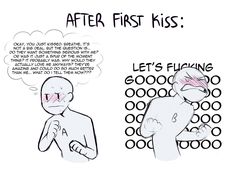 a comic strip with the words after first kiss