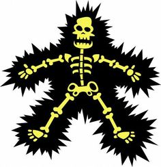 a skeleton with spikes on it's back and arms in the shape of a cross