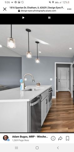 the kitchen is clean and ready to be used as a living room or dining area