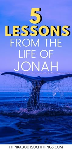 a whale tail with the words 5 lessons from the life of jonah