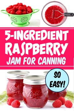 Raspberry Jam Canning Jam For Beginners, How To Make Raspberry Jam, Canning Raspberry Jam, Tk Homeschool, Crockpot Peach Butter Recipe, Fluffy Pancake Mix Recipe, Raspberry Smoothie Recipes, Homemade Blackberry Jam