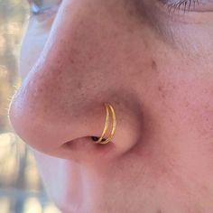 Double Hoop Faux Nose Ring No Piercing/Non Pierced Material: Sterling SilverSize: AdjustableFinish: Silver or GoldStyle: Minimalist Gold Hoop Nose Ring, Nose Piercing Fake, Fake Nose Piercing, Double Nose Ring, Double Nose Piercing, Faux Nose Ring, Gold Nose Hoop, Fake Nose Rings, Fake Nose