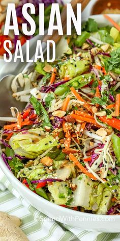 Hardy Meals For Men, Thai Chopped Salad Recipes, Healthy Salad Recipes Vegan, Elite Salad, Fancy Salad Recipes, Cold Entrees, Asian Style Salad, Chopped Salad Dressing, Asian Chopped Salad