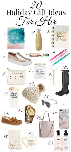 the holiday gift guide for her is full of cute items and gifts to give her