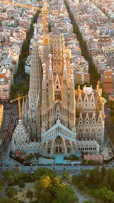 an aerial view of the cathedral in barcelona, spain