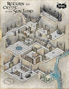 the map for return to critten and the sun lord