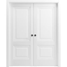 an open white door on a white background