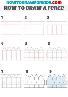 how to draw a fence for kids with easy steps and instructions on how to draw a fence