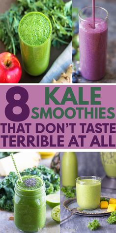 8 kale smoothies that don't taste terrible at all, with text overlay