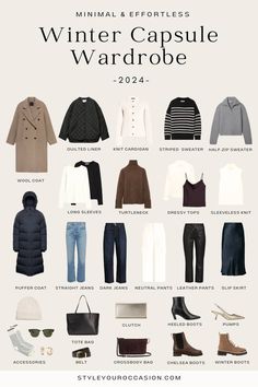 Waredrop Capsule, Winter Clothes For Women 2024, Winter Wardrobe Staples, Chic Winter Capsule Wardrobe, Winter Outfit Capsule Wardrobe, Edgy Winter Capsule Wardrobe, December Capsule Wardrobe, New York Winter Capsule Wardrobe